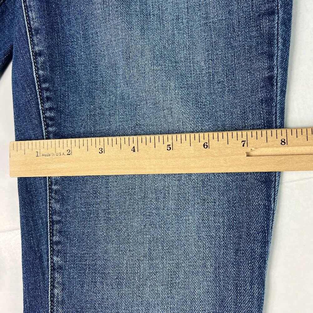 L'agence Jean Women 26x31* Ruth Straight Blue Faded Raw Hem Stretch Denim Tag 25 - Picture 13 of 16